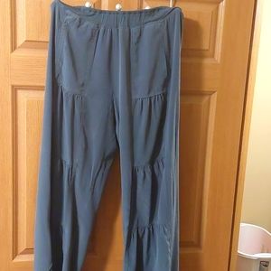 Soft Surroundings Gray Silk Wide Leg pants
